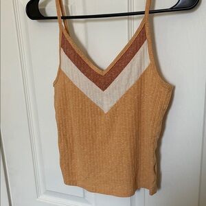 American Eagle Outfitters Tan and Rust Chevron tank top
